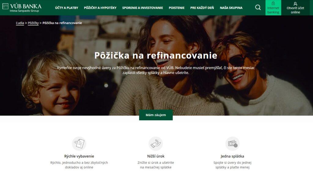 pôžička na refinancovanie VÚB