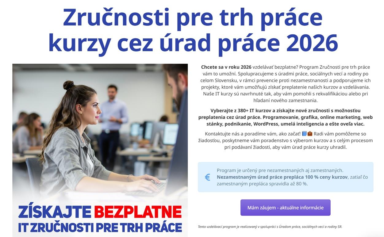 zoznam rekvalifikačných kurzov