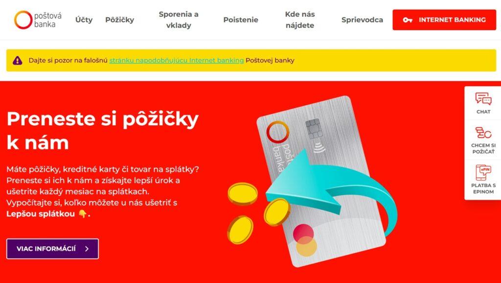 kód banky Poštová banka