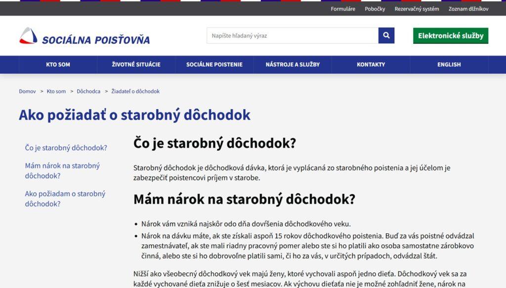 ako požiadať o dôchodok