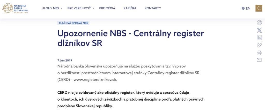 výpisy z úverového registra online