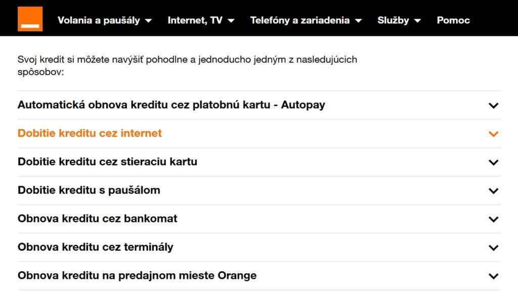 Orange dobitie kreditu cez internet