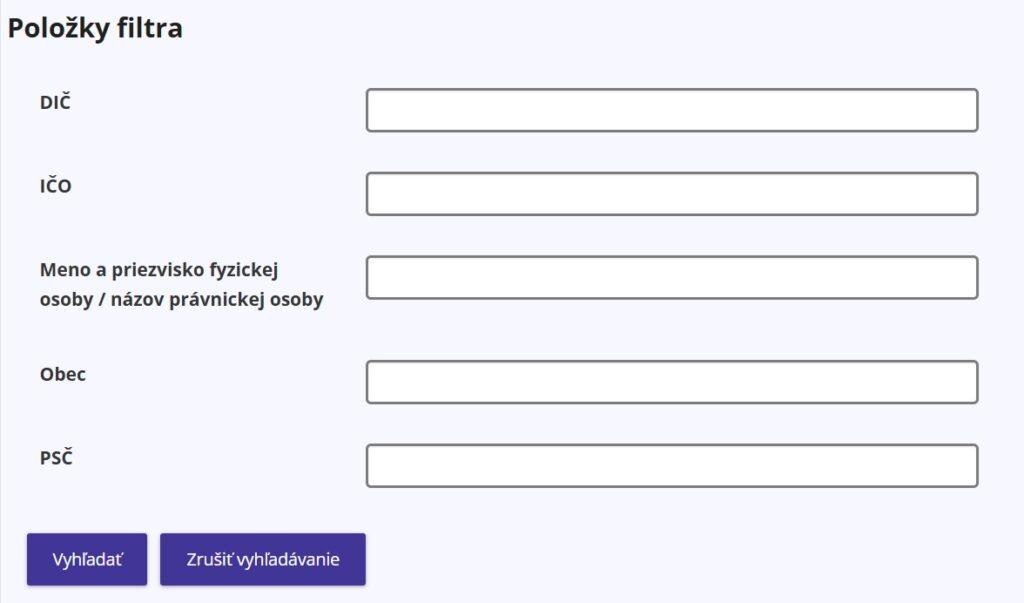 overenie DIČ Finančná správa