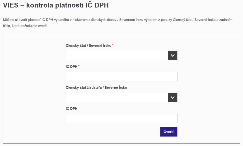 VIES overenie IČ DPH