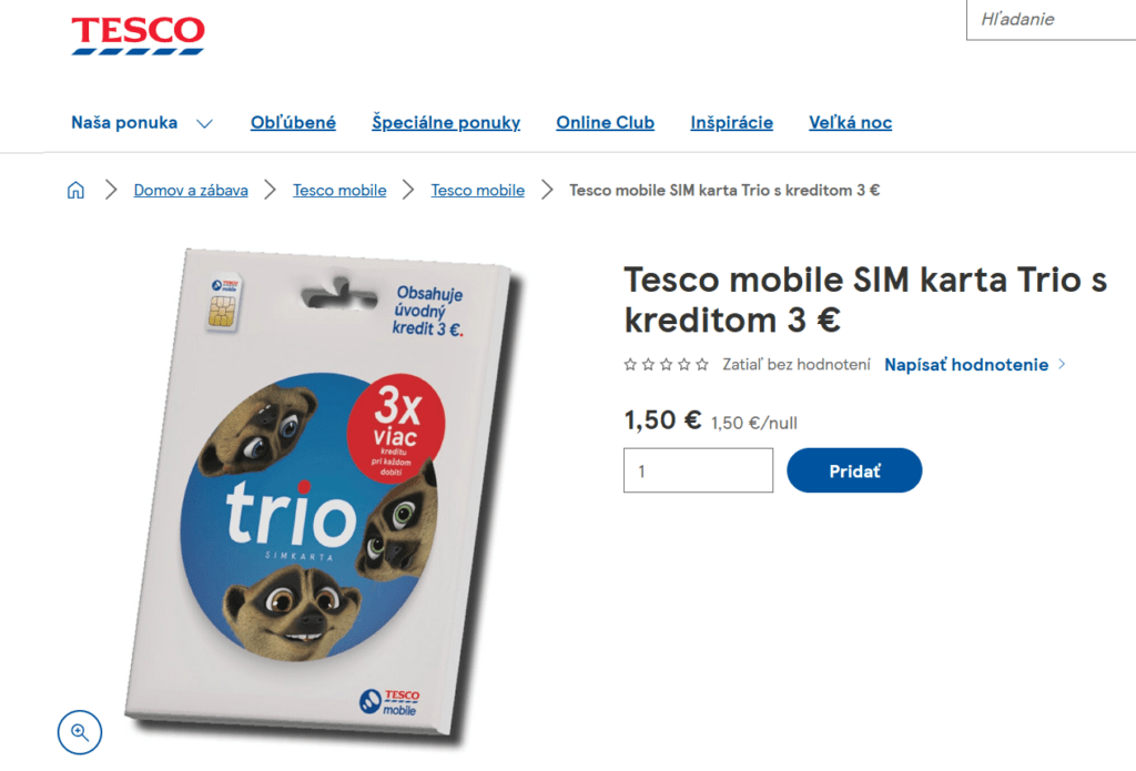 tesco sim karta