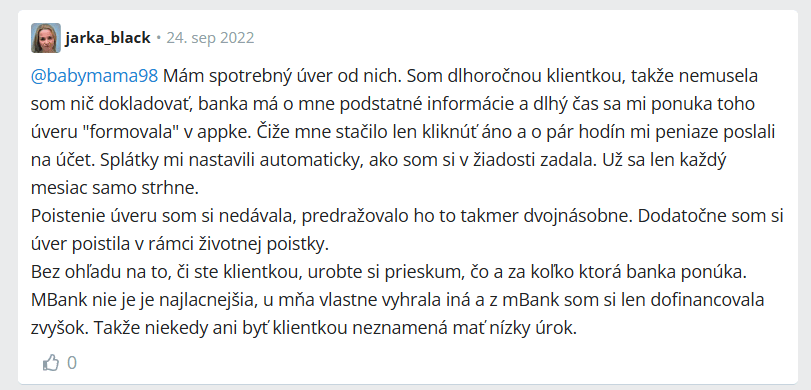 mbank pozicka recenzie