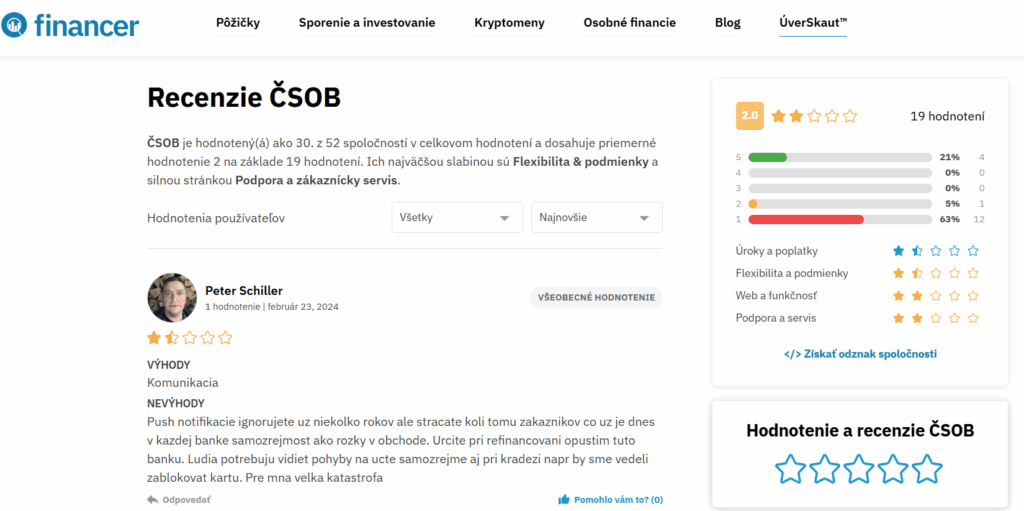 csob recenzie