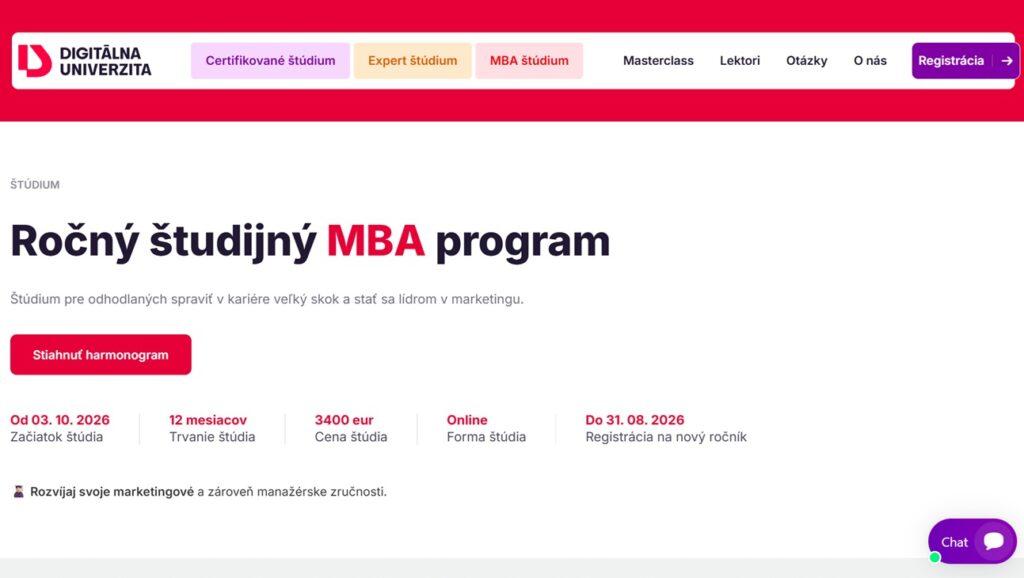 digitálna univerzita programy