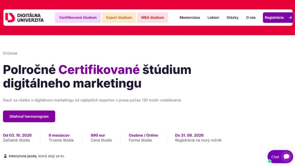 digitálna univerzita štúdium